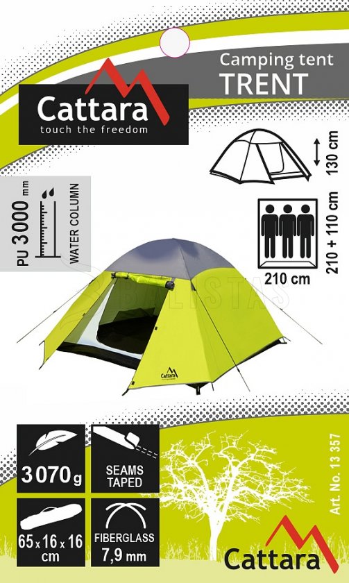 Tienda Trent de doble capa para 3 personas 210x110x210 cm 7