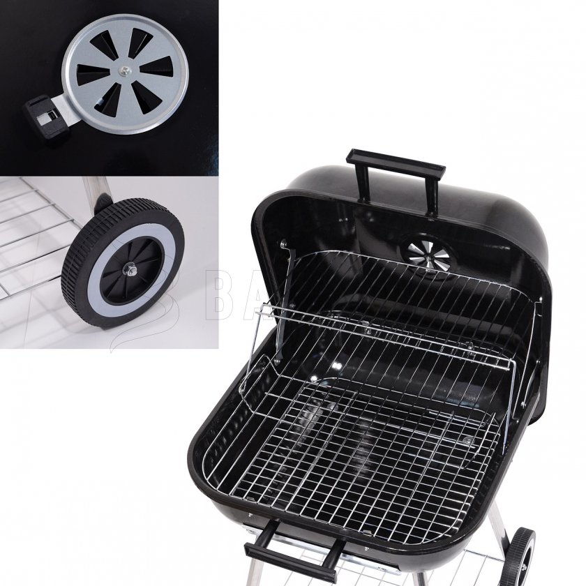 Parrilla de carbón vegetal rectangular Trapani 46 cm