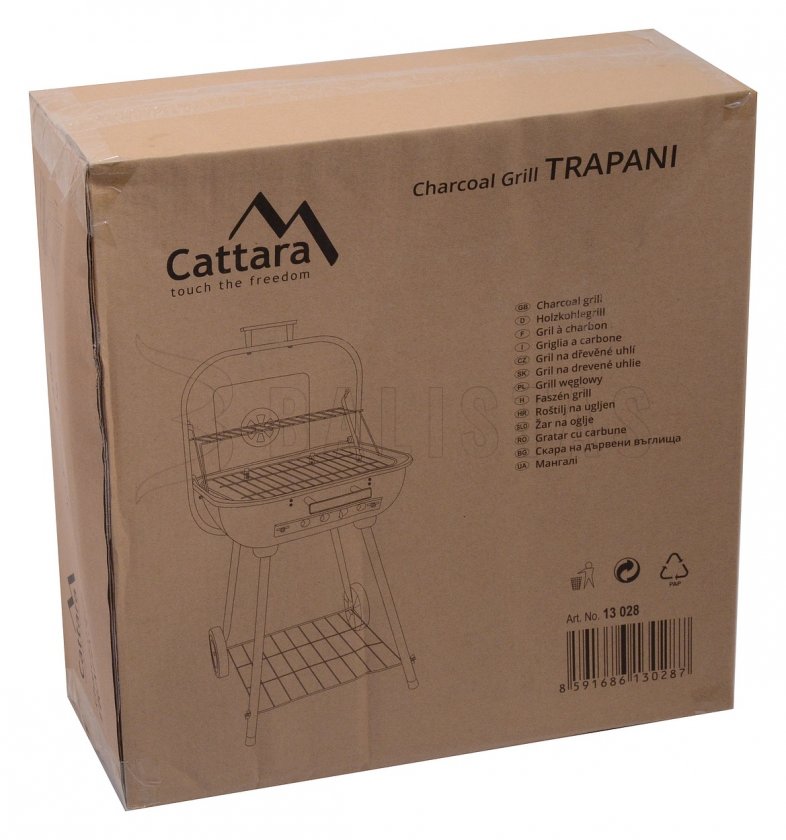 Parrilla de carbón vegetal rectangular Trapani 46 cm