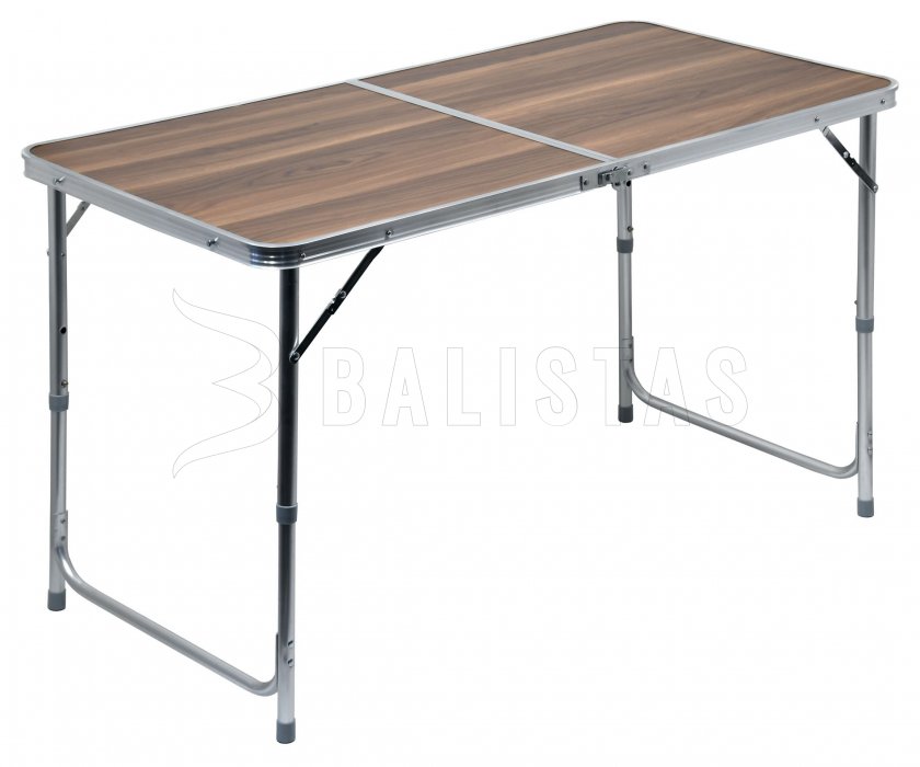 Mesa de camping plegable Doble telescópica marrón