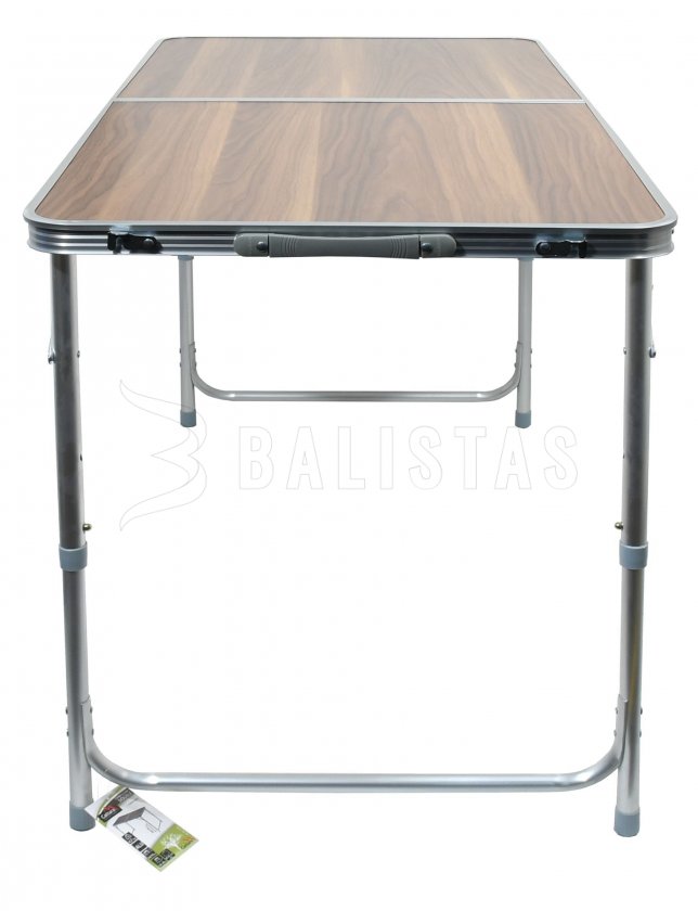Mesa de camping plegable Doble telescópica marrón