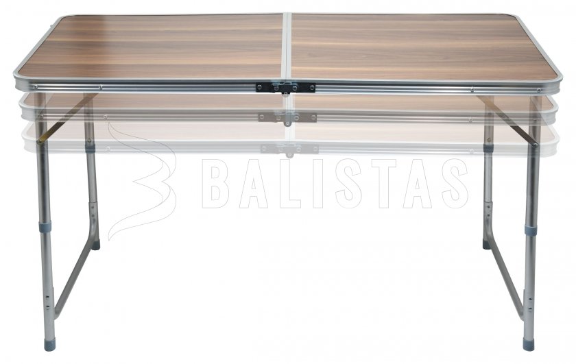 Mesa de camping plegable Doble telescópica marrón