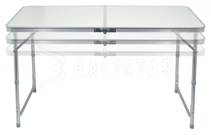 Mesa de camping Doble telescópica gris + 4x sillas