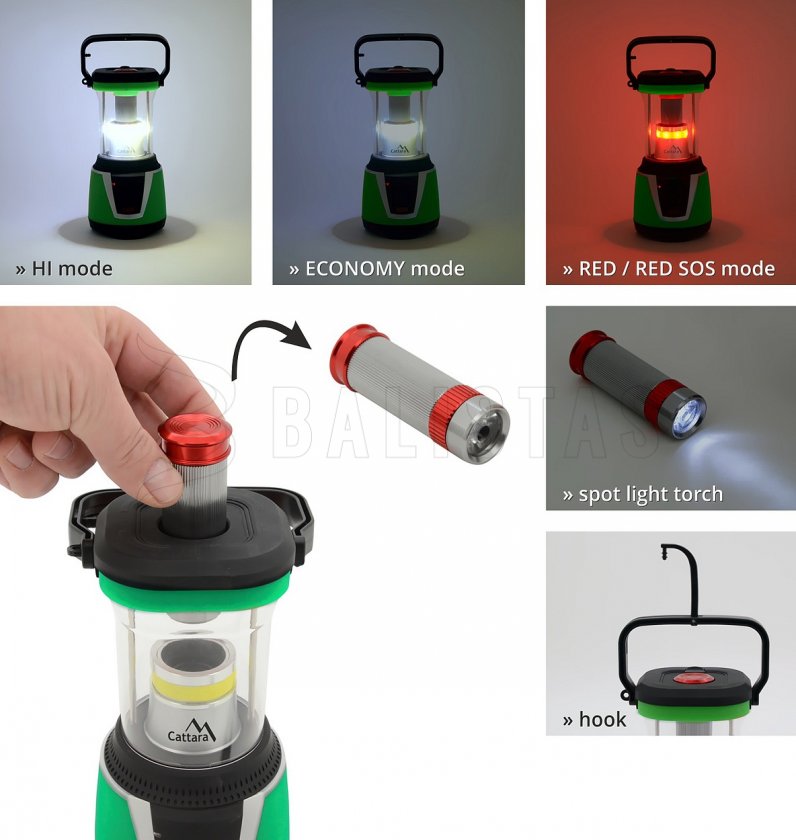 Linterna LED 300 lm Camping Mando a distancia