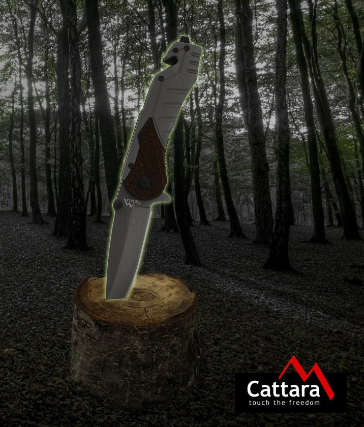 Cuchillo Madera con cierre de seguridad 21 cm