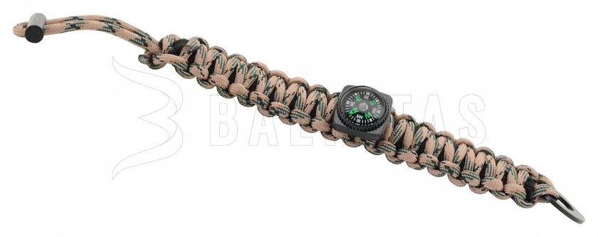 Pulsera de exterior con brújula y accesorios