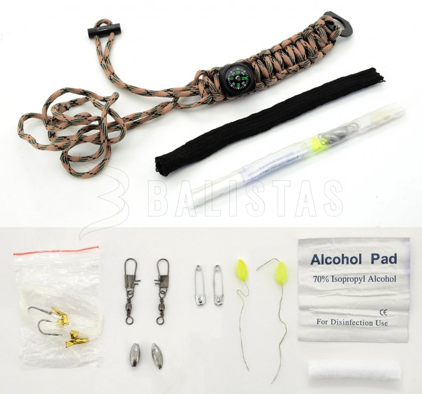 Pulsera de exterior con brújula y accesorios