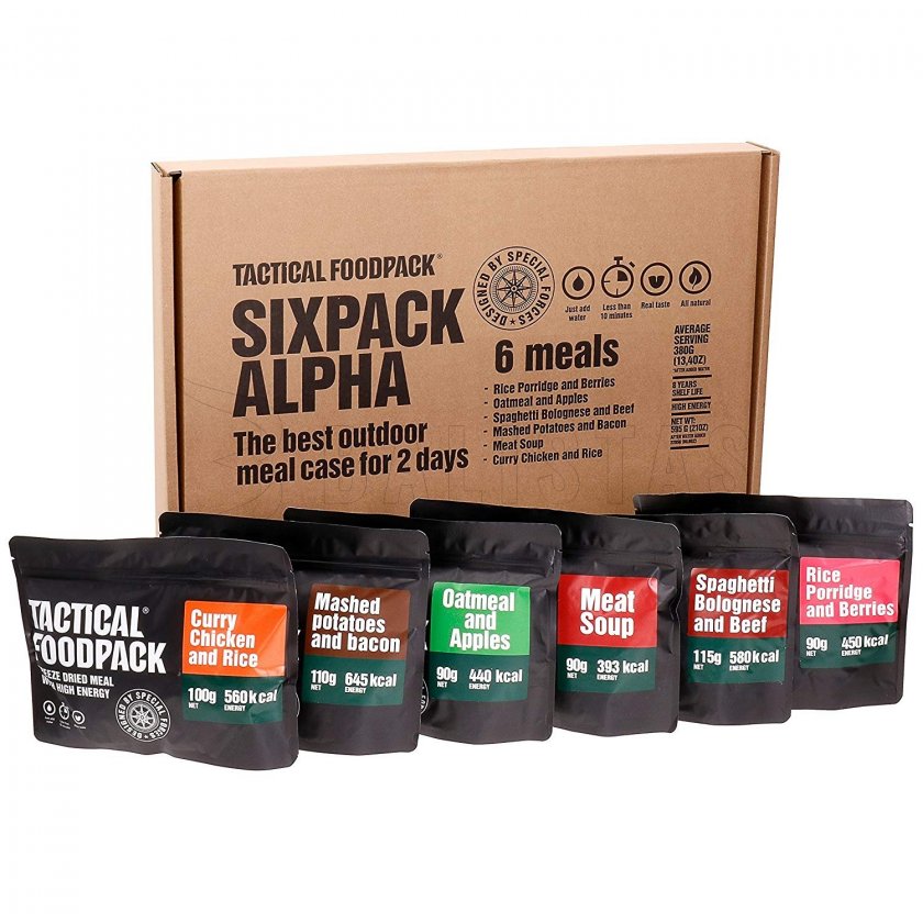 Set 6x MRE comida deshidratada - Tactical Six Pack Alpha Tactical Foodpack