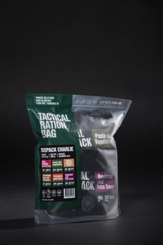 Set de 6x MRE alimentos deshidratados - Tactical Six Pack Charlie Tactical Foodpack