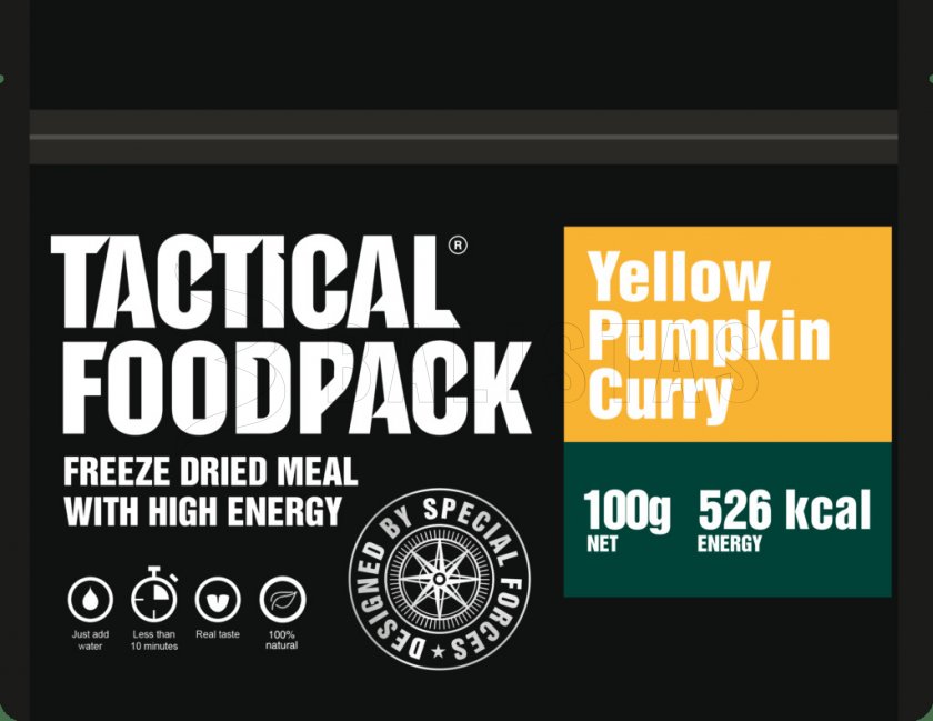Alimentos deshidratados - calabaza amarilla al curry Tactical Foodpack