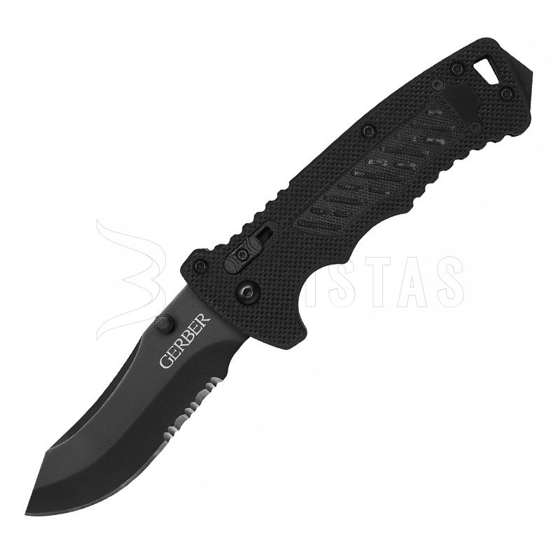 Navaja Gerber DMF Modified Clip Point, hoja combinada