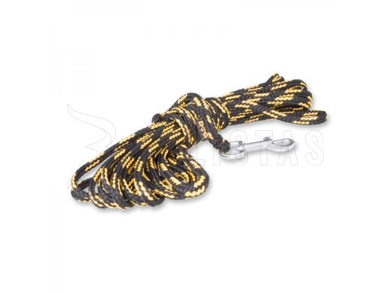 Stopovací lano Dogtrace hebilla plateada 8mm, 10m amarillo