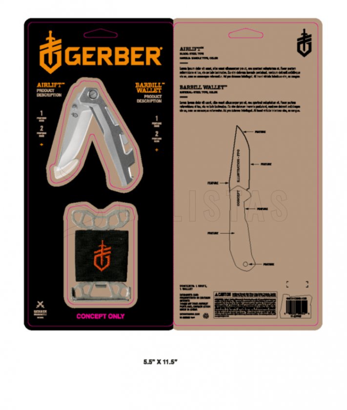 Cuchillo Gerber Airlift Plata + Cartera Barbill Plata