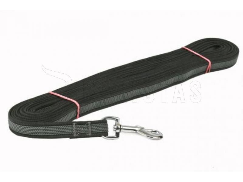 Cuerda de rastreo Dogtrace hebilla de plata 12mm,10m negro