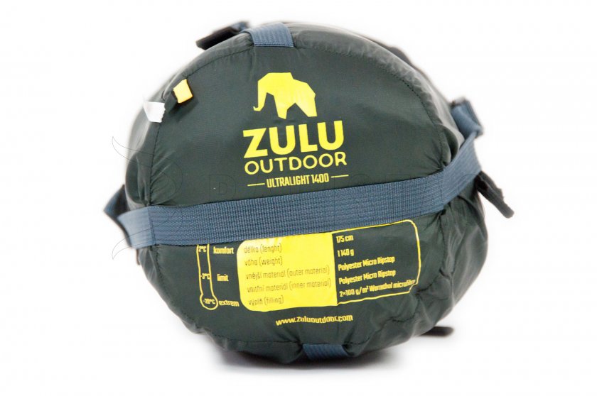 Saco de dormir Zulu Ultralight 1400 185cm negro