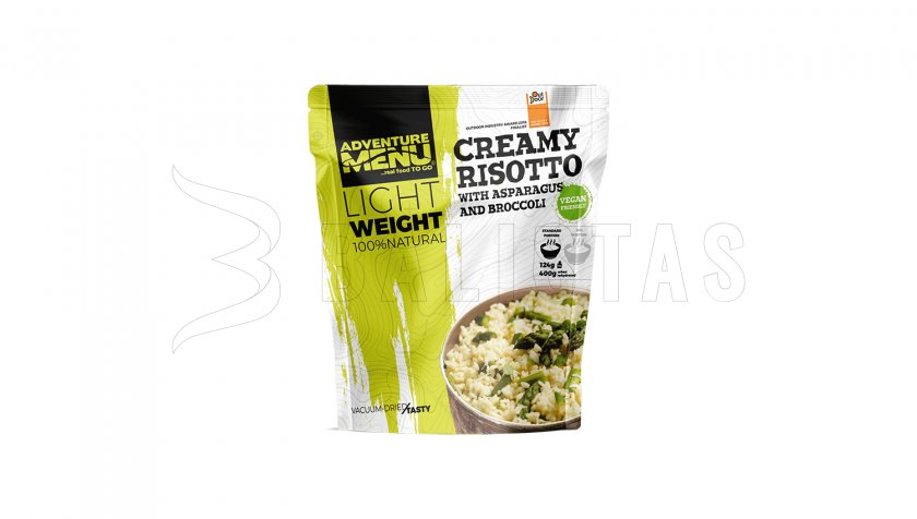 Risotto cremoso con espárragos y brócoli Menú Aventura Ligero