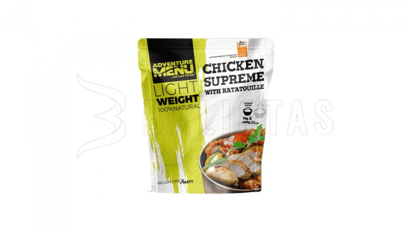 Suprema de pollo con pisto Menú Aventura Peso ligero