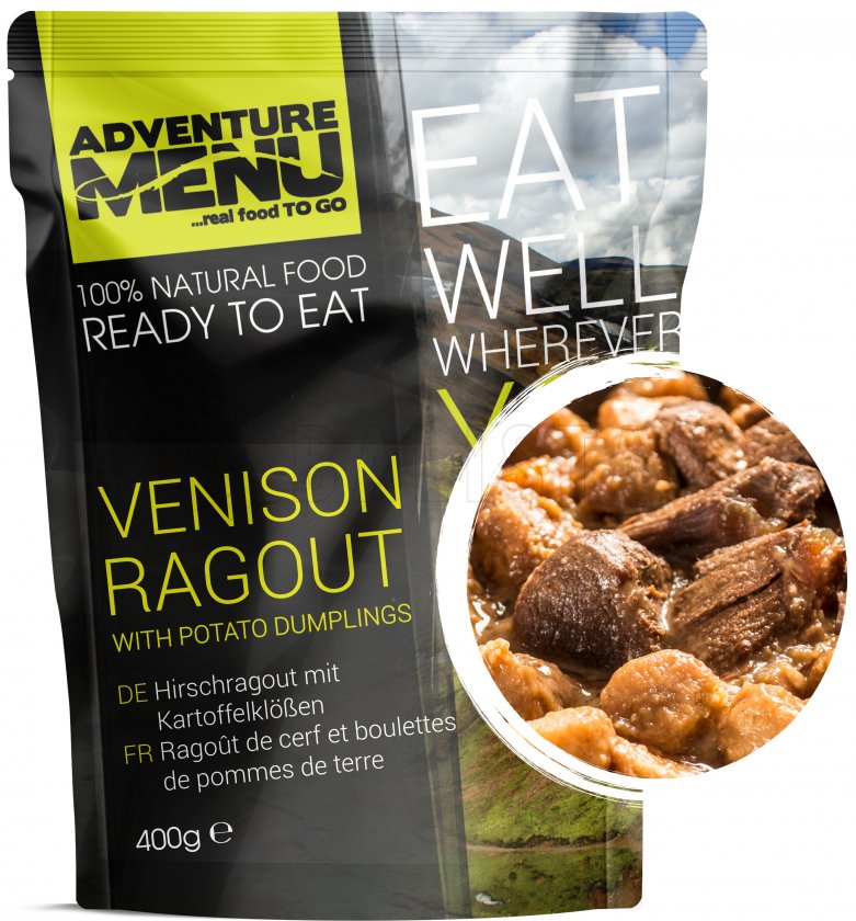 Ragout de ciervo con albóndigas de patata Menú Aventura