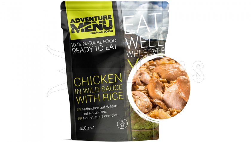 Pollo salvaje con arroz Menú Aventura
