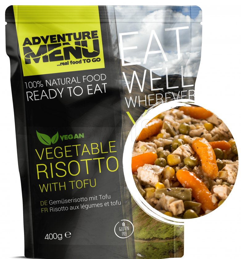 Risotto de verduras con tofu Adventure Menu