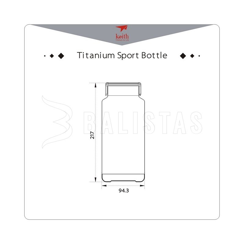 Botella titanio Keith Sport Bottle 1200ml
