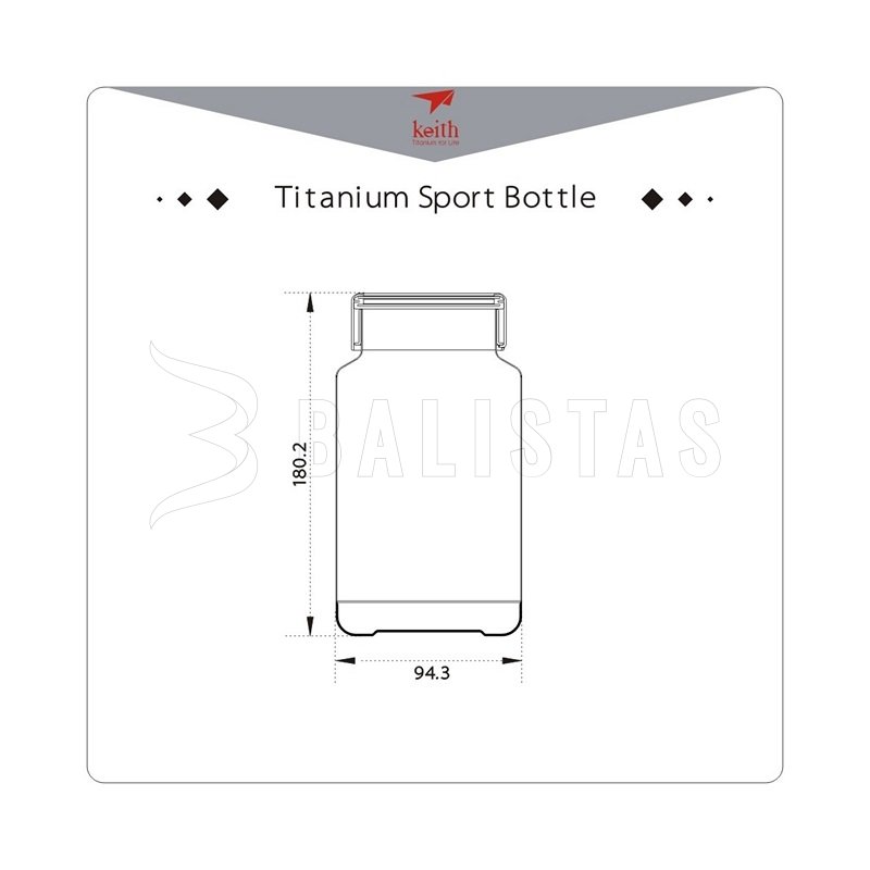 Botella de titanio Keith Sport Bottle 900ml