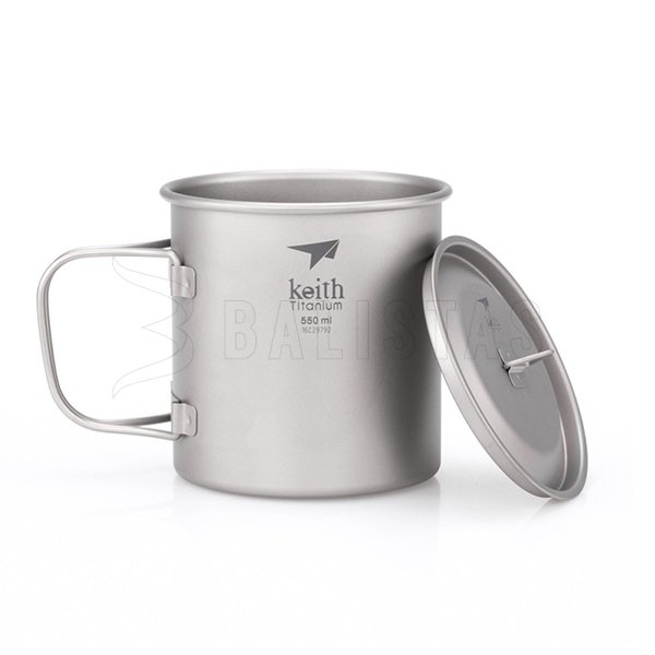 Taza Keith de titanio con tapa 550 ml