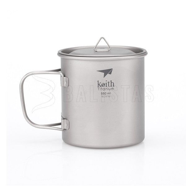 Taza Keith de titanio con tapa 550 ml