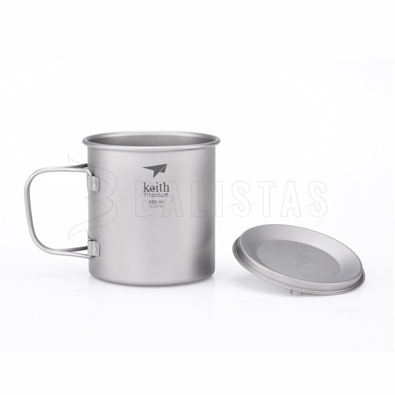 Taza Keith de titanio con tapa 550 ml