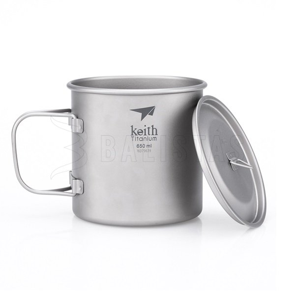 Taza de titanio Keith con tapa 650ml