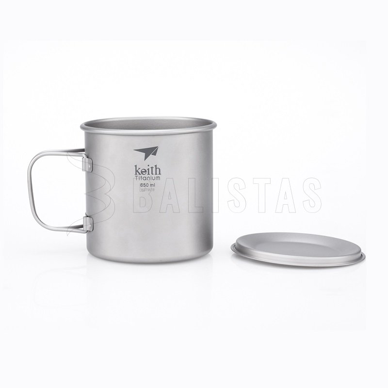 Taza de titanio Keith con tapa 650ml