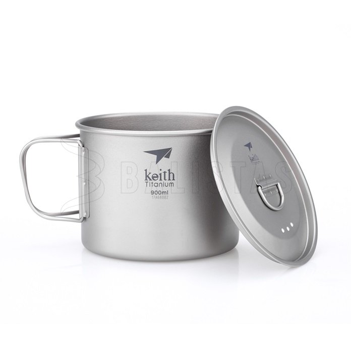 Taza de titanio Keith con tapa 900ml