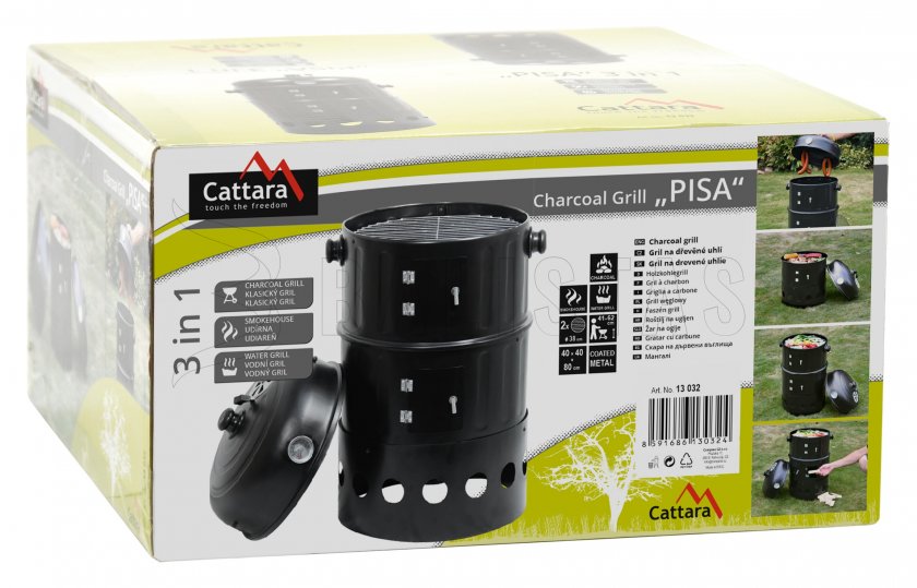 Parrilla y ahumador Cattata Pisa 3en1