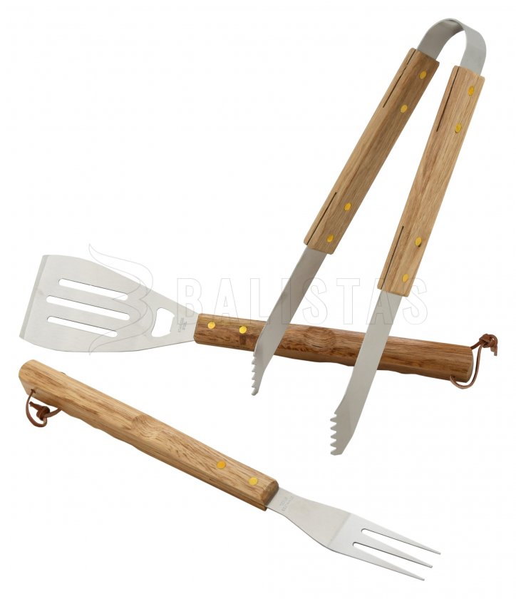 Juego de utensilios para barbacoa Cattara Wood set 3pcs