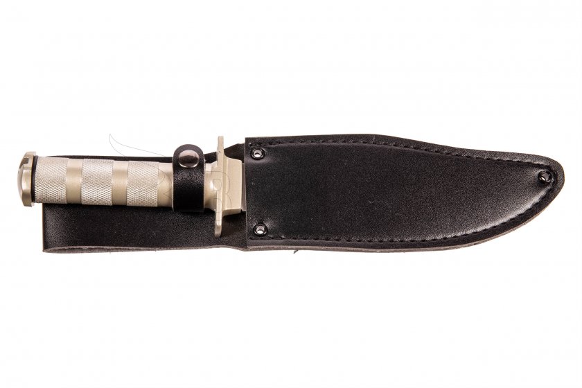 Cuchillo de supervivencia Fox Outdoor con funda de cuero