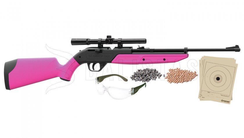 Carabina de aire Crosman Pumpmaster 760 SET 4,5mm rosa