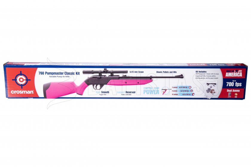 Carabina de aire Crosman Pumpmaster 760 SET 4,5mm rosa