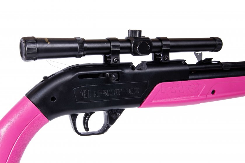Carabina de aire Crosman Pumpmaster 760 SET 4,5mm rosa
