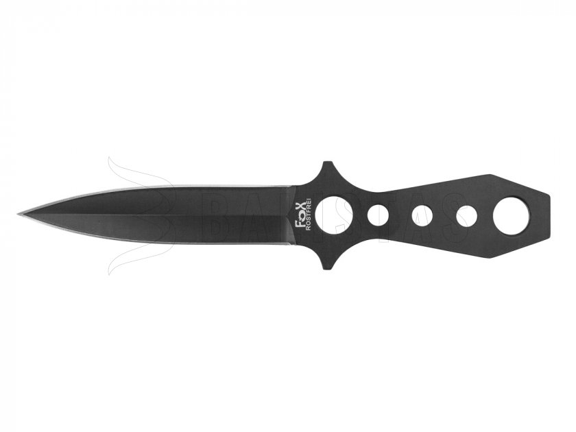 Cuchillo de lanzamiento Fox Outdoor 22,5cm con funda, negro