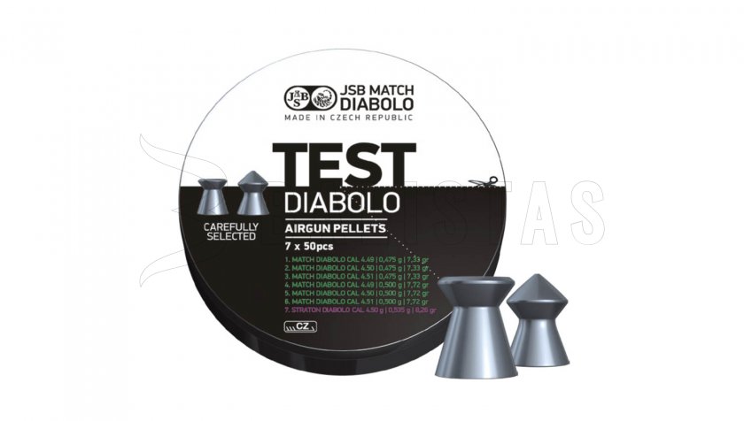 Diabolo JSB Match Test Light Weight 4,5mm 350uds