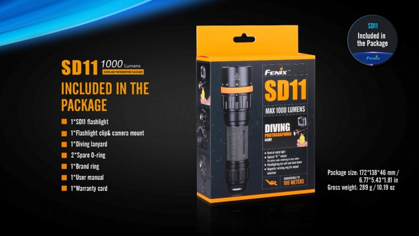 Linterna LED de buceo Fenix SD11