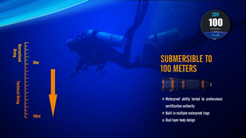 Linterna LED de buceo Fenix SD11
