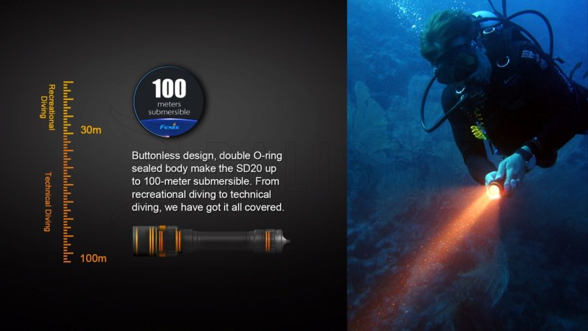 Linterna LED de buceo Fenix SD20