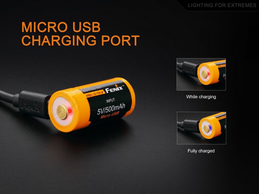 Batería USB recargable Fenix RCR123A/16340 (Li-ion)