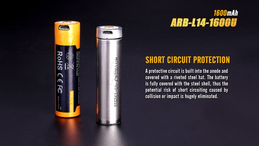 Pila recargable USB AA Fenix ARB-L14-1600U