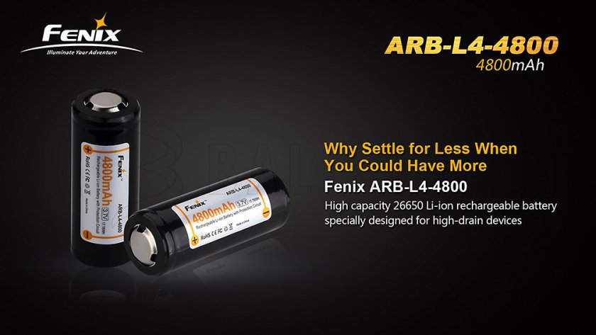 Batería recargable Fenix 26650 4800 mAh (Li-Ion)