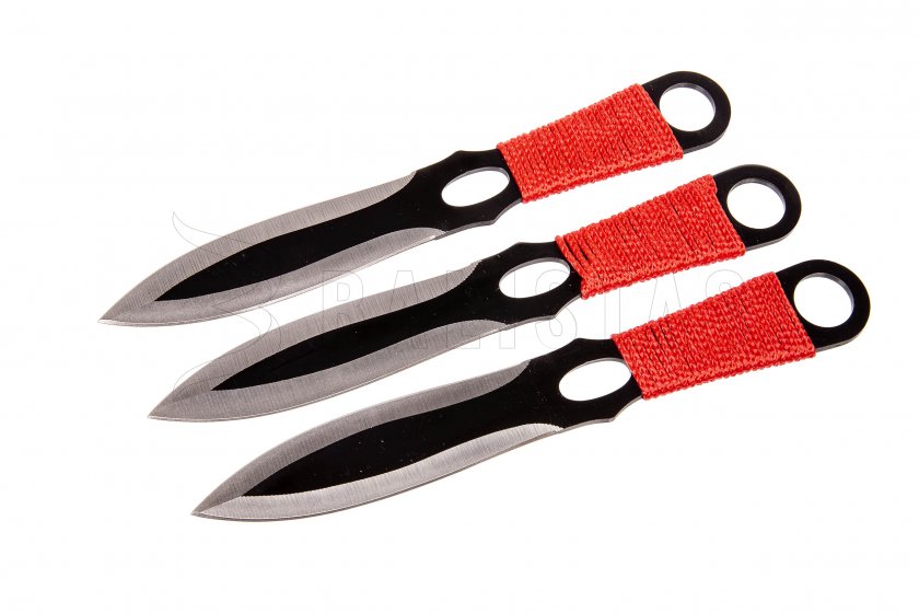 Set de cuchillos arrojadizos Kandar con paracord rojo (82)
