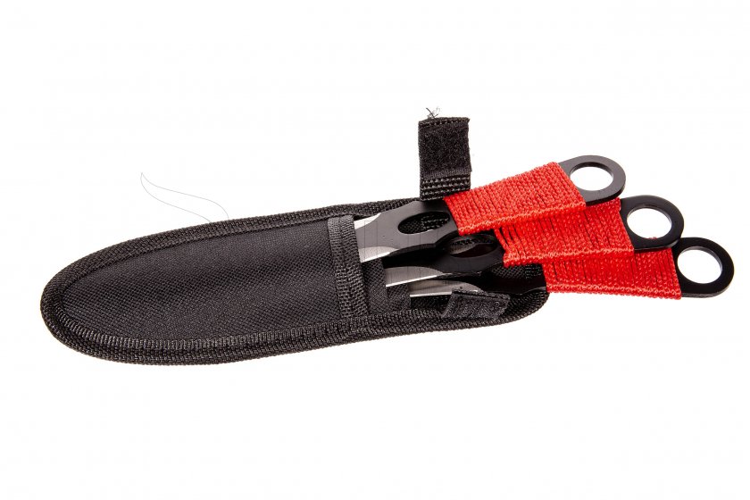 Set de cuchillos arrojadizos Kandar con paracord rojo (82)