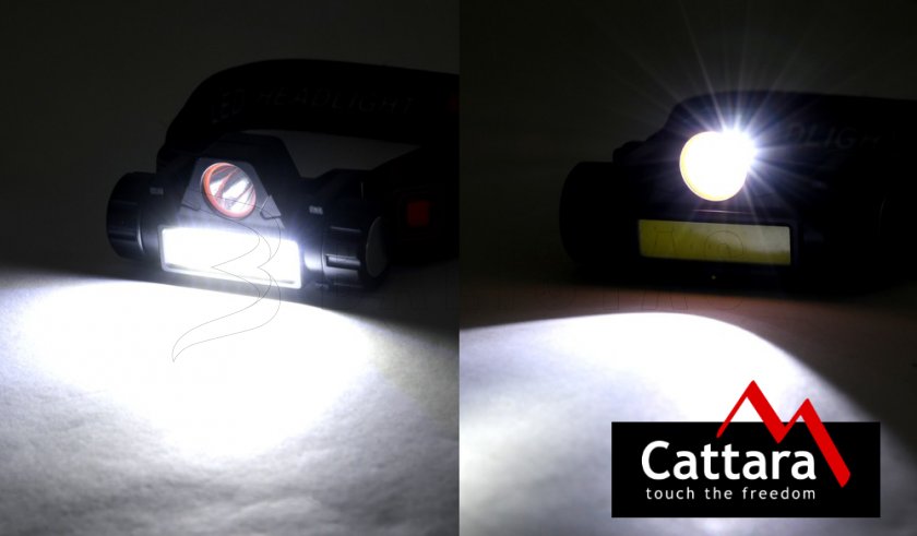 Cattara 120lm Linterna frontal recargable
