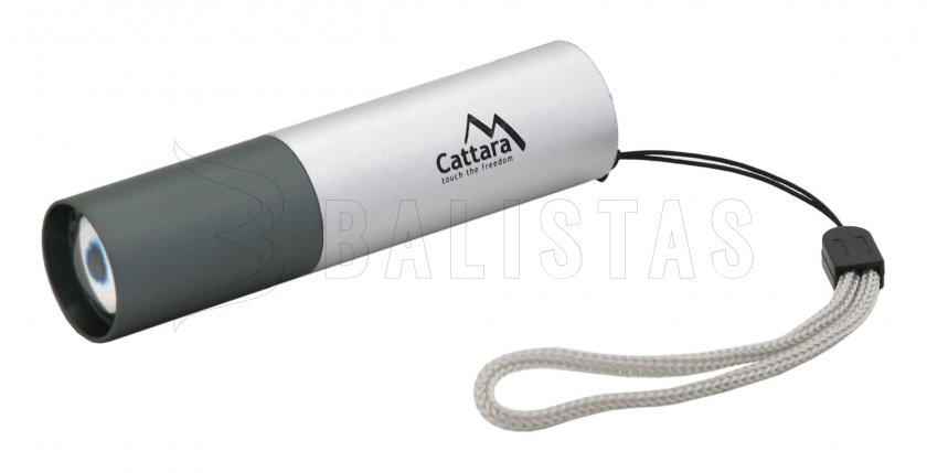 Linterna LED de bolsillo Cattara 120lm ZOOM recargable SILVER